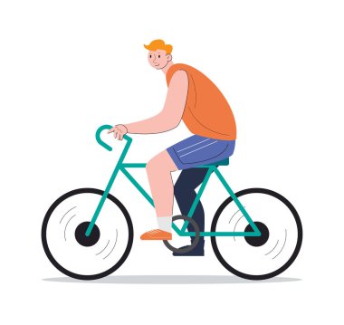 character people riding bicycle vector illustration