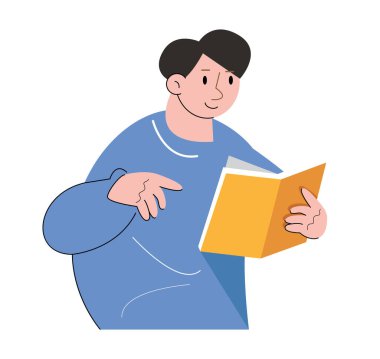 character people read book vector illustration