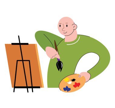 character people painting vector illustration
