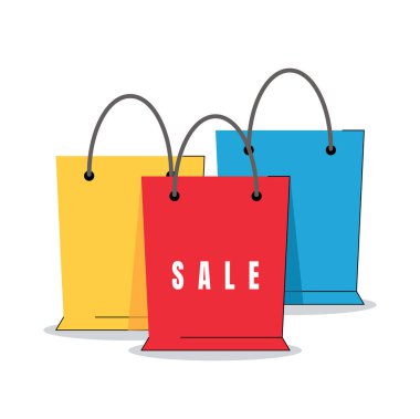 Alışveriş torbaları vektör illüstrasyon izole