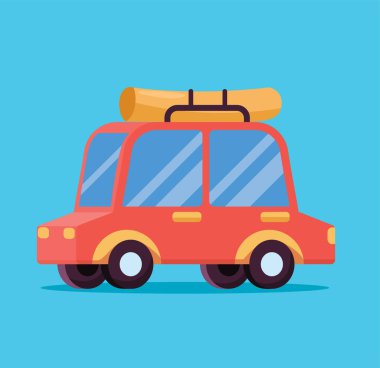 car on vacation isolated vector illustration