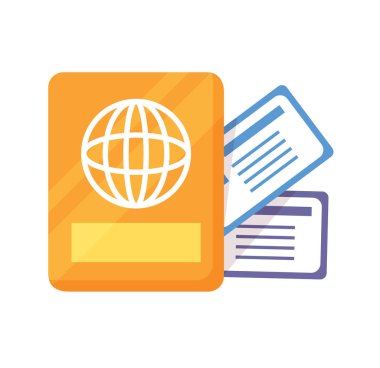 passport and tickets for travel vector illustration
