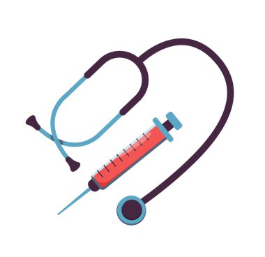 stethoscope medical symbol cartoon isolated vector illustration