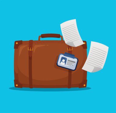 business briefcase isolated vector illustration