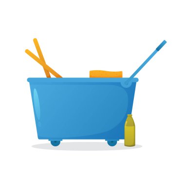 Cleaning service flat vector illustration
