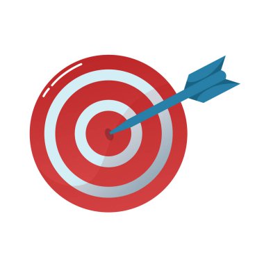 darts and darts board isolated vector illustration