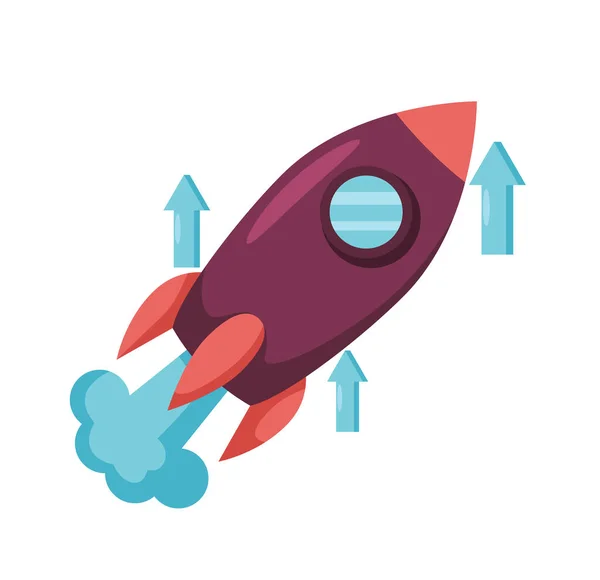 Rocket Launch Start Symbol Vector Illustration — Stock Vector