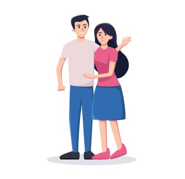 Couple in love isolated vector illustration