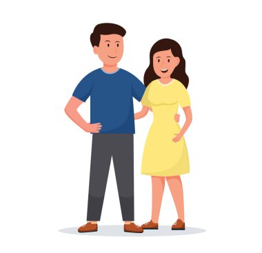 Couple in love isolated vector illustration