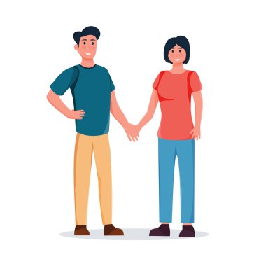 Couple in love isolated vector illustration