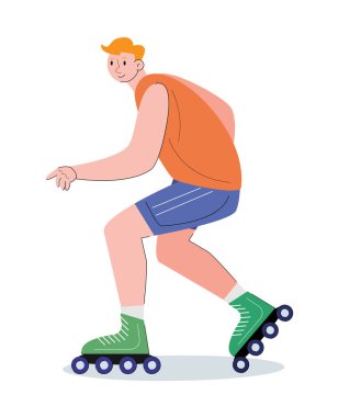 Patenli paten vektörü illüstrasyonlu karakterler