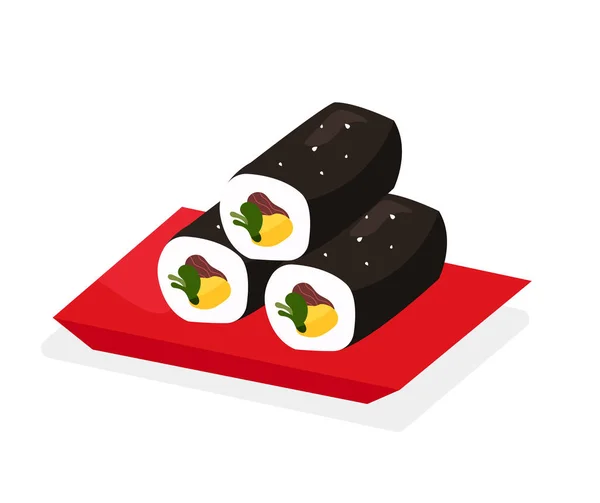 Korean Street Foods Kimbap Illustration — Stock Vector