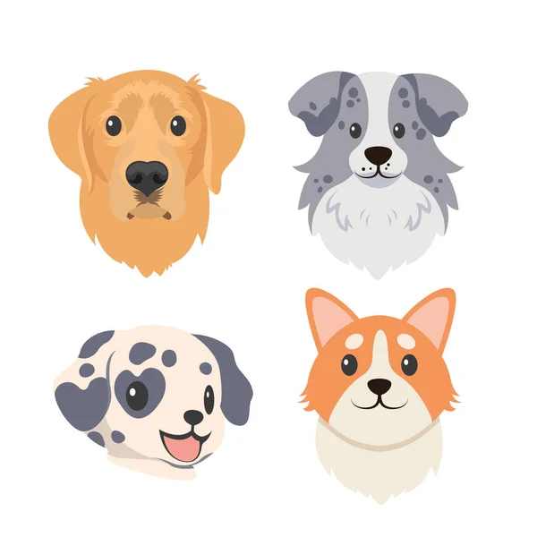 Desenhos Animados Cães Ilustração Personagens Pet —  Vetores de Stock