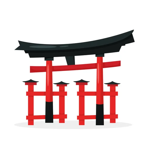 Japon Célèbre Point Repère Torii Porte — Image vectorielle