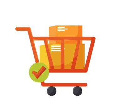 Alışveriş arabası izole edilmiş vektör çizimi