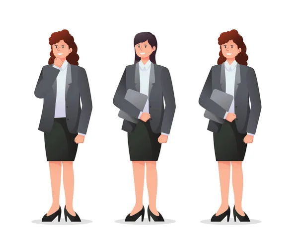 Frauen Anzug Illustration Geschäftsfrau — Stockvektor