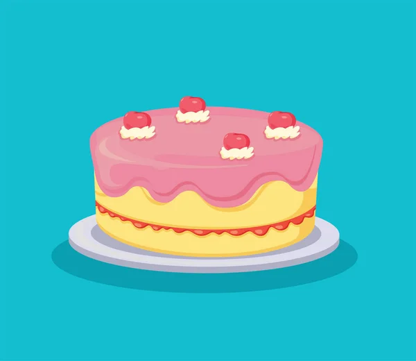 Birthday Cake Isolated Vector Illustration — Stock Vector