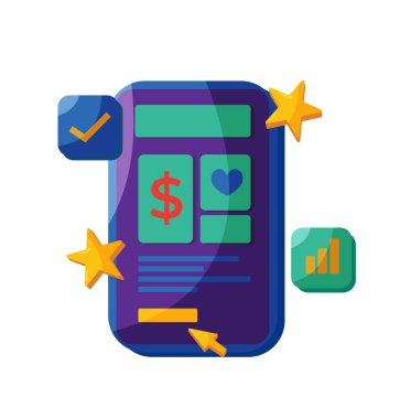 Dijital Pazarlama sosyal medya simgesi vektör illüstrasyonu