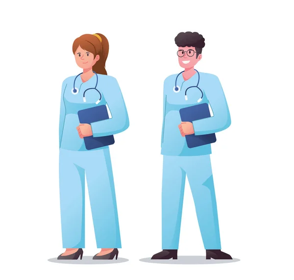 Médico Cirurgião Personagens Ilustração Vetorial —  Vetores de Stock