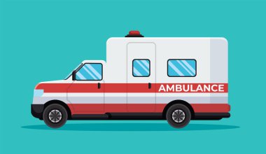 Acil ambulans arabası tıbbi araç vektör çizimi
