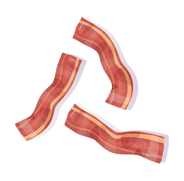 Bacon Frito Ilustração Vetorial Isolado — Vetor de Stock