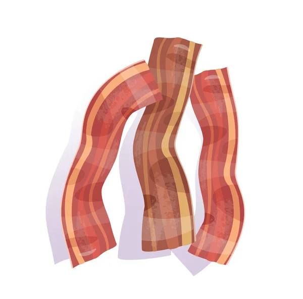 Bacon Frito Ilustração Vetorial Isolado — Vetor de Stock