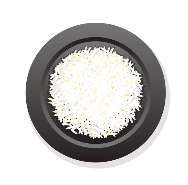 Witte Gekookte Rijst Geïsoleerd — Stockvector