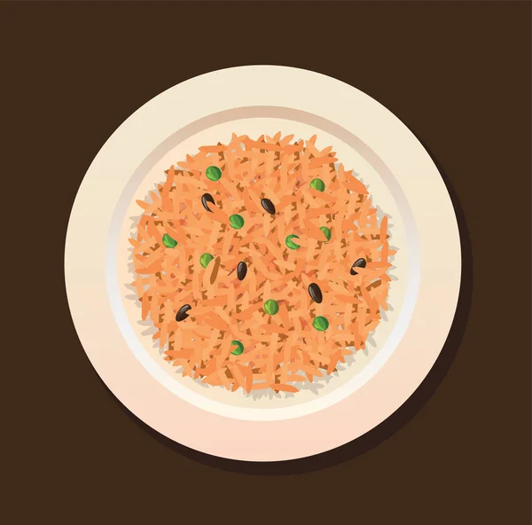 Μαγειρεμένο Ρύζι Απομονωμένη Διανυσματική Απεικόνιση — Διανυσματικό Αρχείο