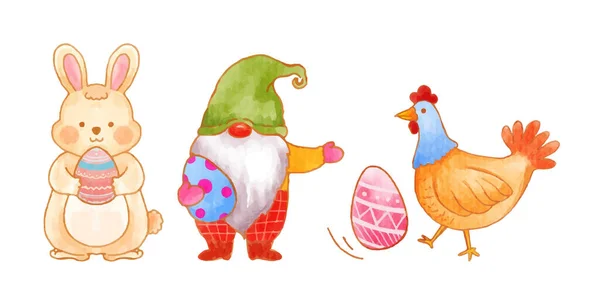 Set Easter Characters Vector Illustration — Stock Vector