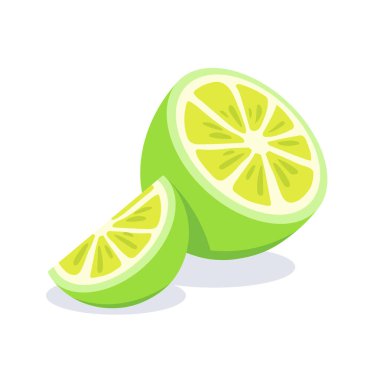yeşil limon vektör illüstrasyonu
