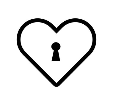 anahtar deliği vektör illüstrasyonlu kalp