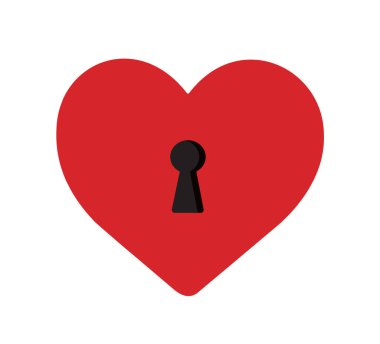 anahtar deliği vektör illüstrasyonlu kalp