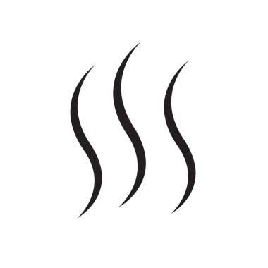 Sıcak buhar, Buharlaşma simgesi vektör illüstrasyonu