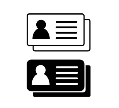 Kimlik kartı simgesi, kimlik kartı vektör illüstrasyonu