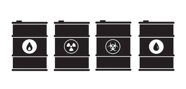 Barils Avec Déchets Toxiques Illustration Vectorielle Combustible Pétrolifère Illustrations De Stock Libres De Droits
