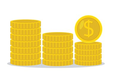 Altın para yığını grafik vektör illüstrasyonu