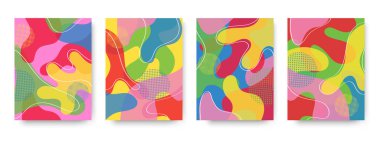 Moda tarzında soyut şekillere sahip posterler