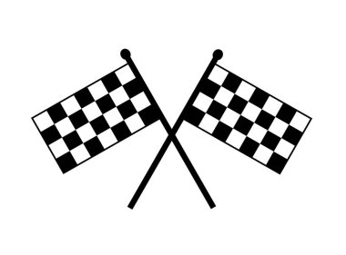 Yarış bayrağı. Damalı bayrak vektör çizimi