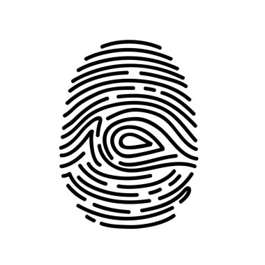Parmak izi tarama simgesi işareti. Vektör illüstrasyonu