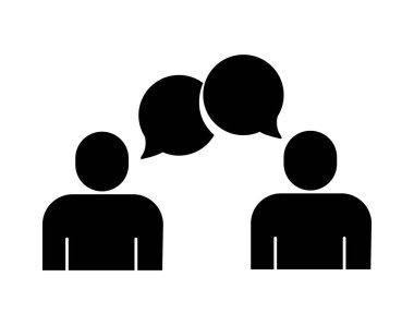 Konuşma baloncuklu insan simgesi