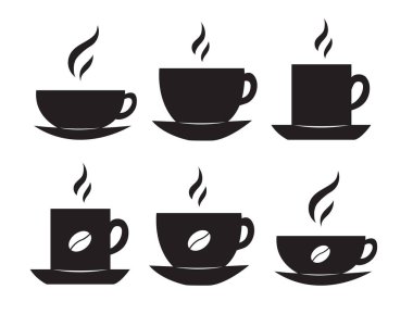 Kahve fincanı silüeti vektör çizimi