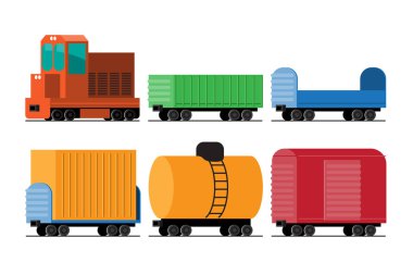 Çeşitli konteynırlarla Endüstriyel Kargo Treni