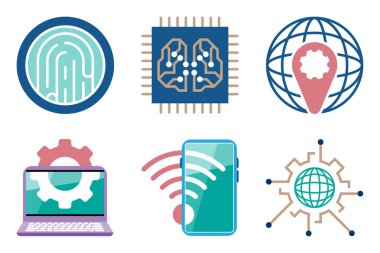 Minimalist Teknoloji ve Veri Simgeleri