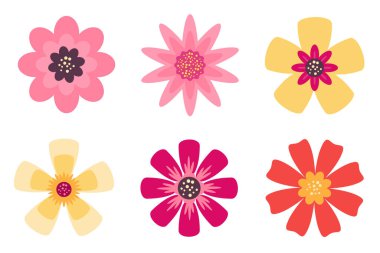 Renkli Çiçek Simgeleri Resmetmeyi Ayarla