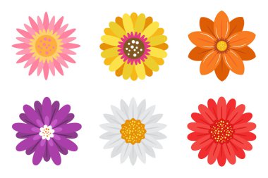 Renkli Çiçek Simgeleri Resmetmeyi Ayarla