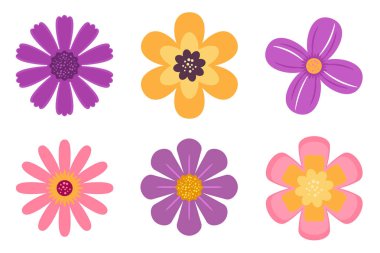 Renkli Çiçek Simgeleri Resmetmeyi Ayarla