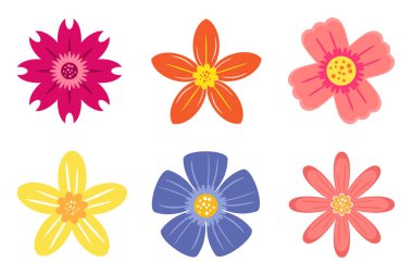 Renkli Çiçek Simgeleri Resmetmeyi Ayarla