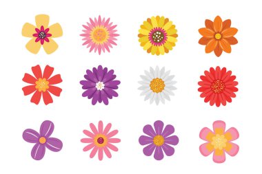 Renkli Çiçek Simgeleri Resmetmeyi Ayarla