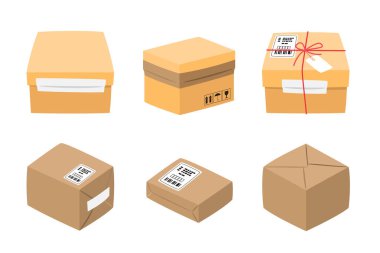 Karton Kutu Taşıma ve Paketleme Vektörü Ayarları