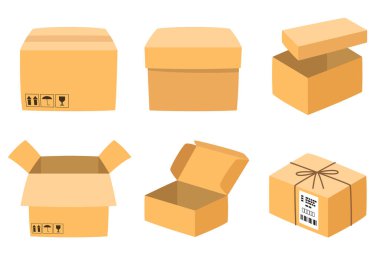 Karton Kutu Taşıma ve Paketleme Vektörü Ayarları